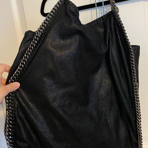 Black Chain-Trim Shoulder Bag